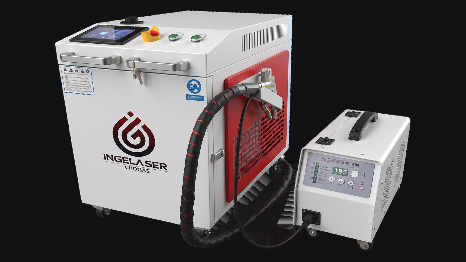 Soldador láser de fibra Ingelaser con pistola manual y chiller de refrigeración