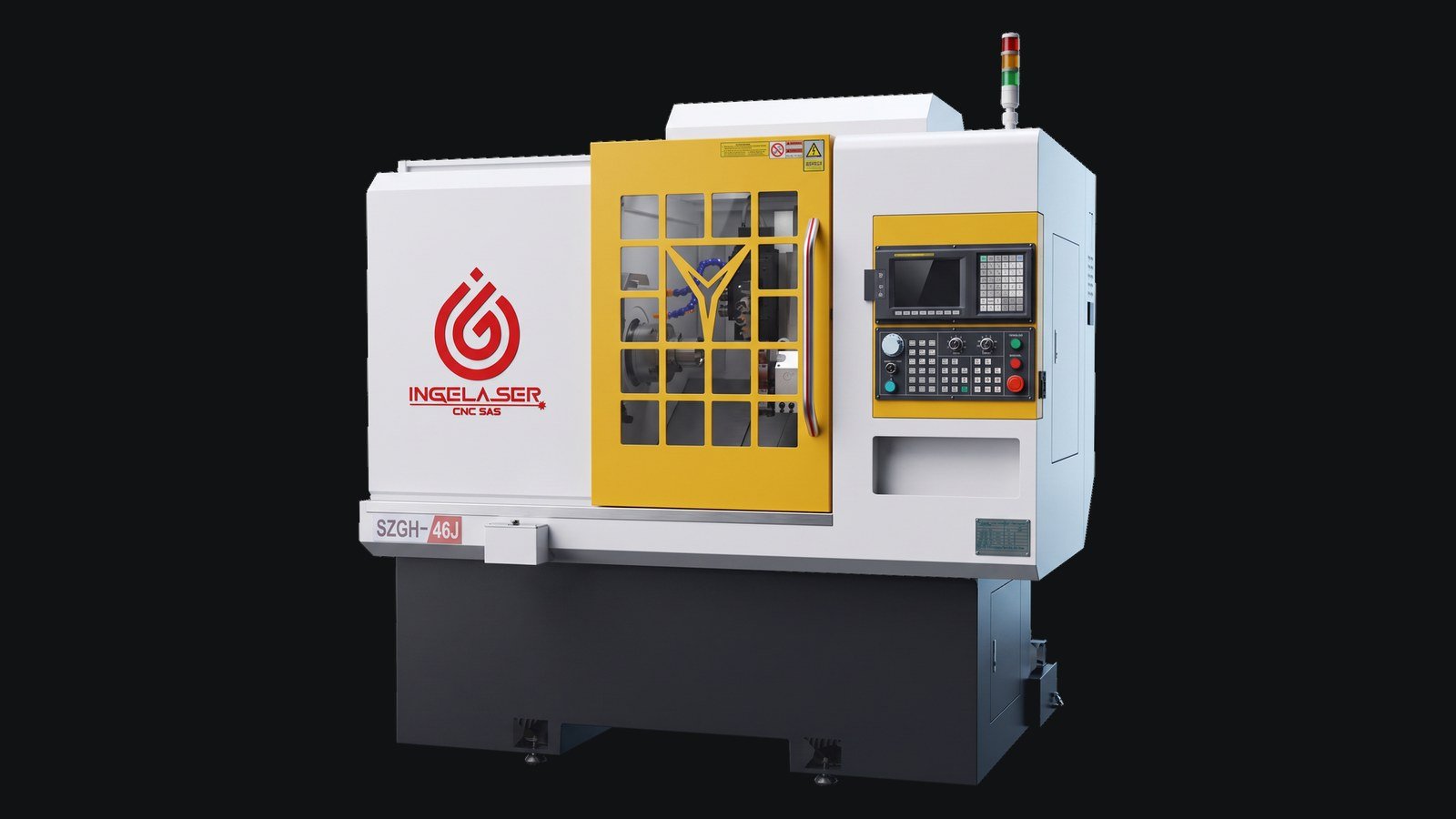 Torno CNC industrial tipo gang SZGH-46J con cabina y control